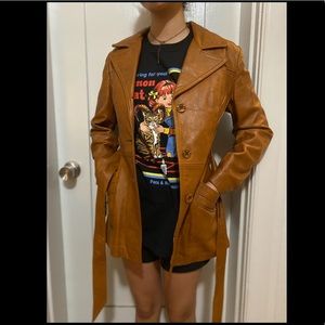 Vintage Tan Leather Jacket- 75$